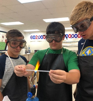 NHS Students Performing Science Experiment